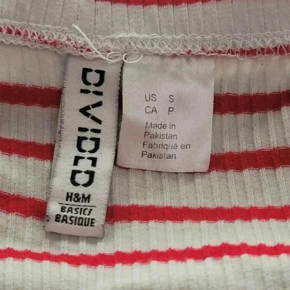 H&M Striped Crop Top Halter Tee Shirt - Picture 7 of 7